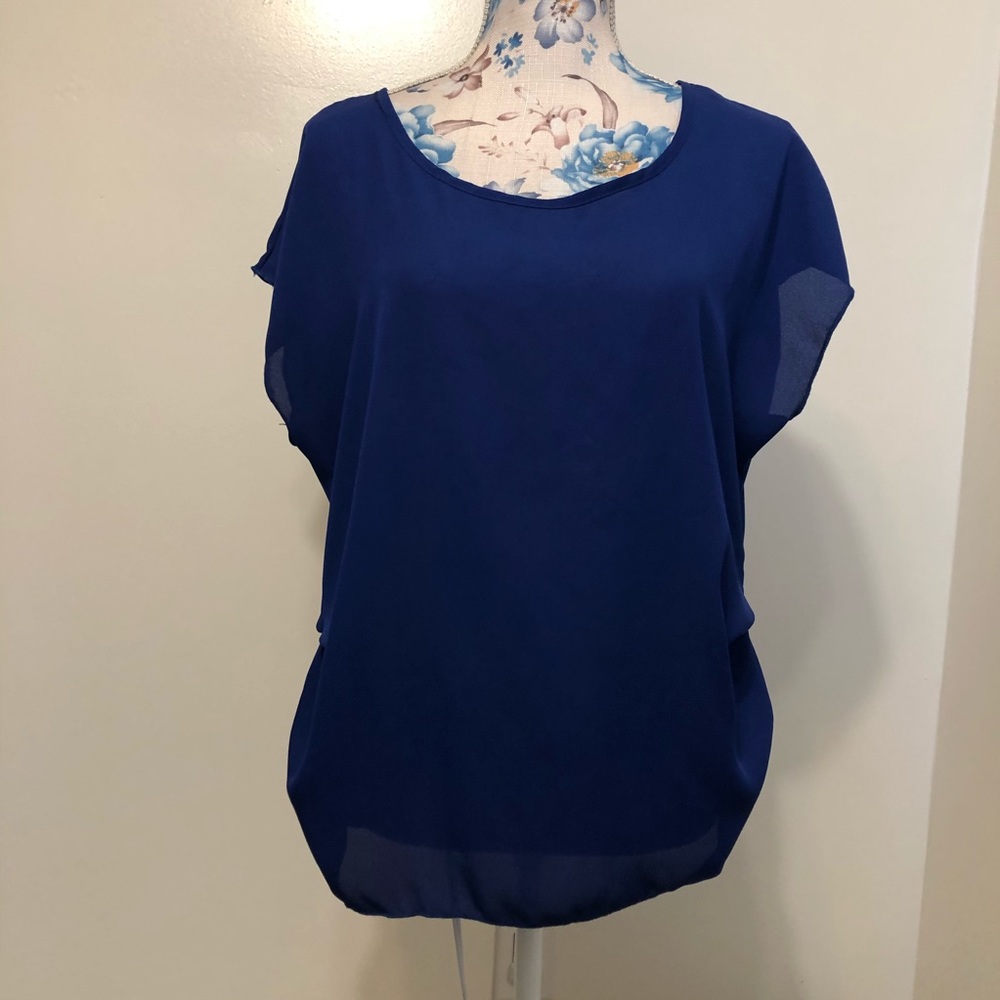 Absolute angel royal blue butterfly sleeve top L
